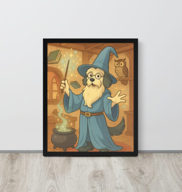 Custom Pet Wizard Portrait – Merlin Style Framed Poster