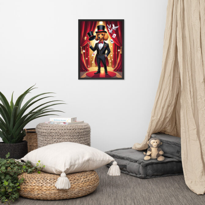 Custom Pet Magician Portrait – Gentleman Illusionist (Framed Premium Poster) - Image 5