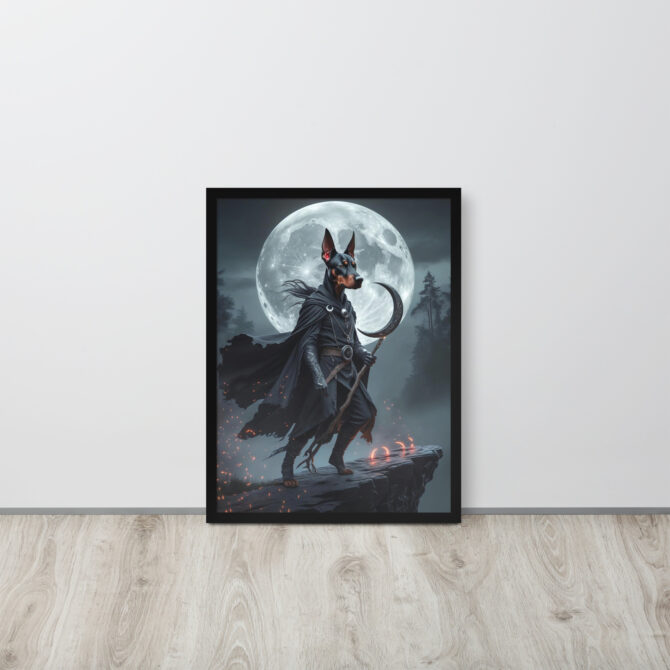 Lunar Shadow Mage – Custom Pet Portrait Poster (Framed) - Image 5