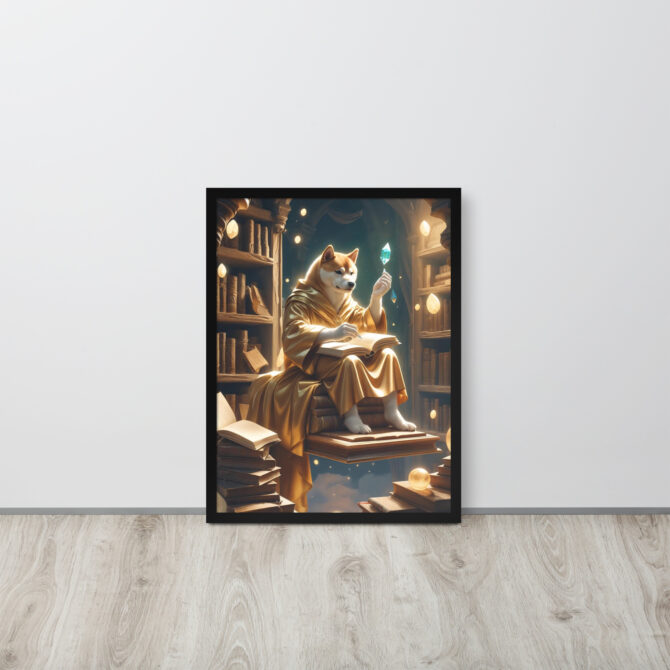 Enchanted Librarian Pet Portrait – Framed Magical Poster - Image 6