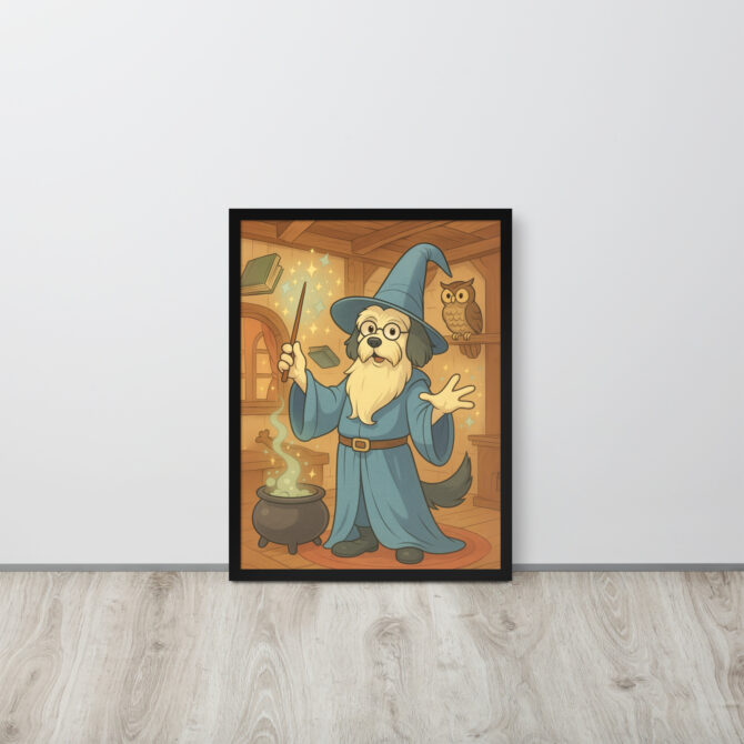 Custom Pet Wizard Portrait – Merlin Style Framed Poster - Image 5