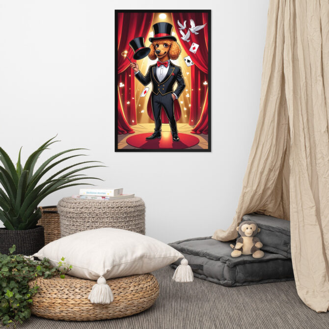 Custom Pet Magician Portrait – Gentleman Illusionist (Framed Premium Poster) - Image 6