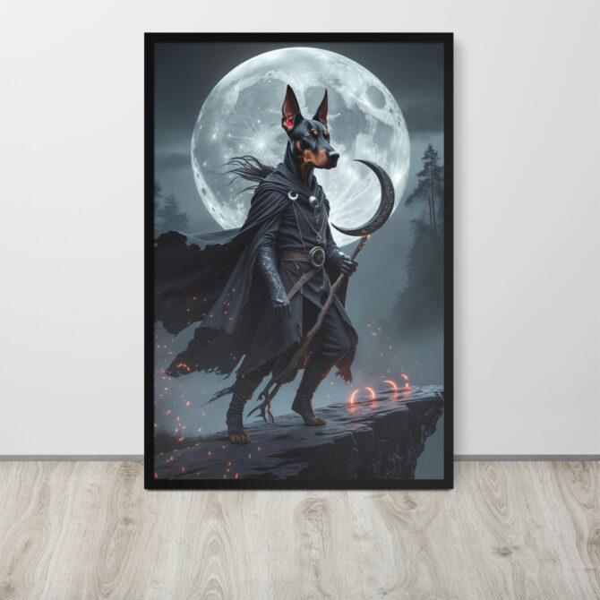 Lunar Shadow Mage – Custom Pet Portrait Poster (Framed) - Image 6