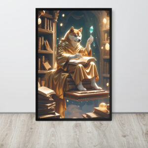 Enchanted Librarian Pet Portrait – Framed Magical Poster