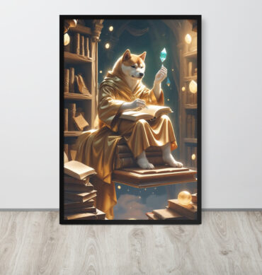 Enchanted Librarian Pet Portrait – Framed Magical Poster