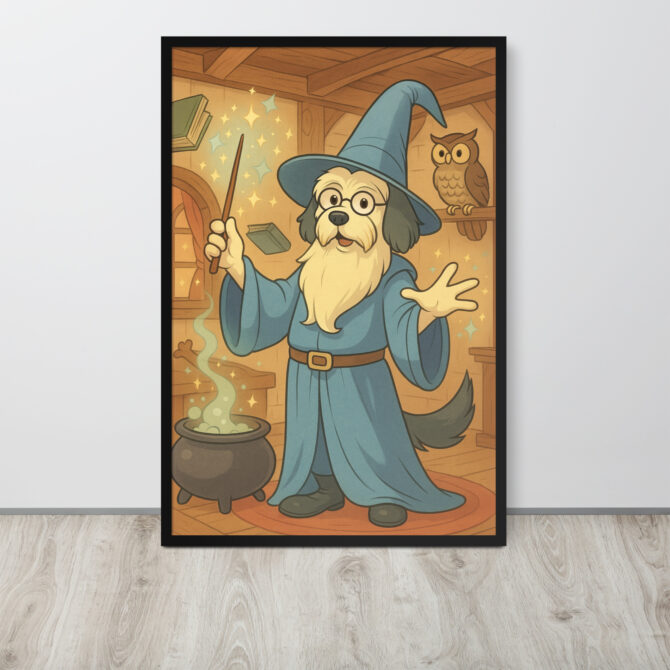 Custom Pet Wizard Portrait – Merlin Style Framed Poster - Image 6