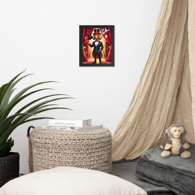 Custom Pet Magician Portrait – Gentleman Illusionist (Framed Premium Poster) - Image 2