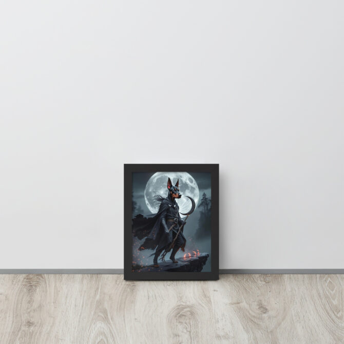 Lunar Shadow Mage – Custom Pet Portrait Poster (Framed) - Image 2