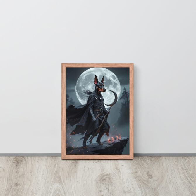 Lunar Shadow Mage – Custom Pet Portrait Poster (Framed) - Image 8