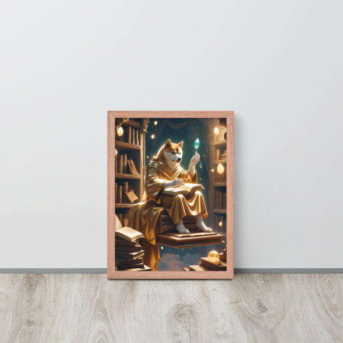Enchanted Librarian Pet Portrait – Framed Magical Poster - Image 8
