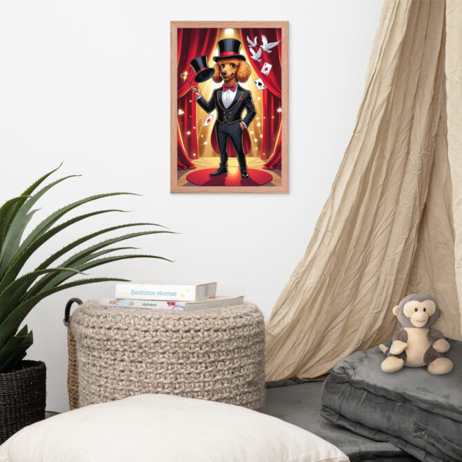 Custom Pet Magician Portrait – Gentleman Illusionist (Framed Premium Poster) - Image 9