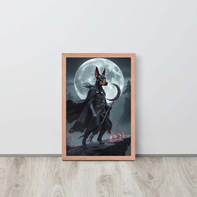 Lunar Shadow Mage – Custom Pet Portrait Poster (Framed) - Image 9