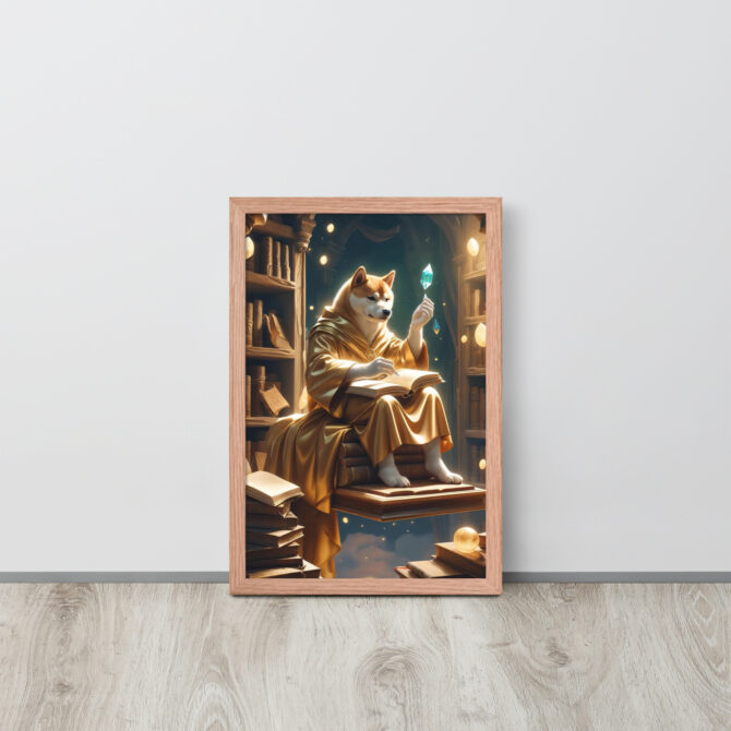 Enchanted Librarian Pet Portrait – Framed Magical Poster - Image 9