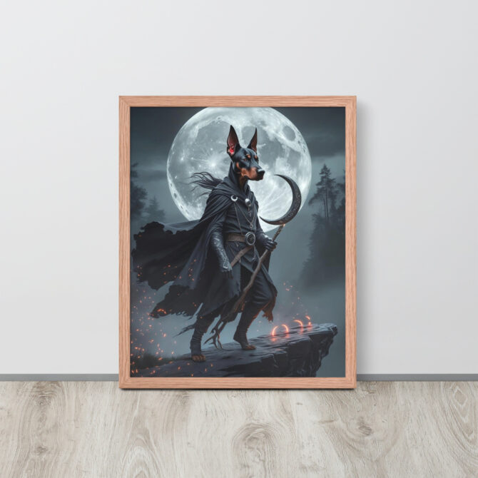 Lunar Shadow Mage – Custom Pet Portrait Poster (Framed) - Image 10