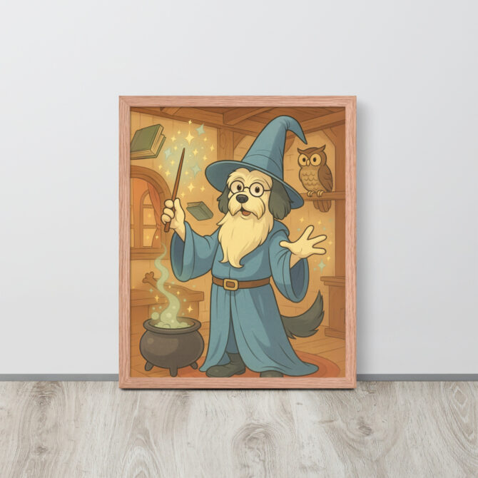 Custom Pet Wizard Portrait – Merlin Style Framed Poster - Image 10