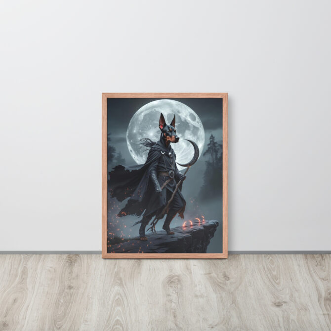Lunar Shadow Mage – Custom Pet Portrait Poster (Framed) - Image 11