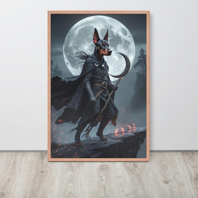Lunar Shadow Mage – Custom Pet Portrait Poster (Framed) - Image 12