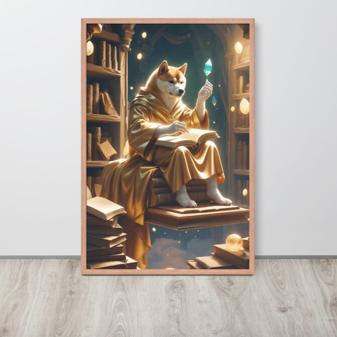 Enchanted Librarian Pet Portrait – Framed Magical Poster - Image 12