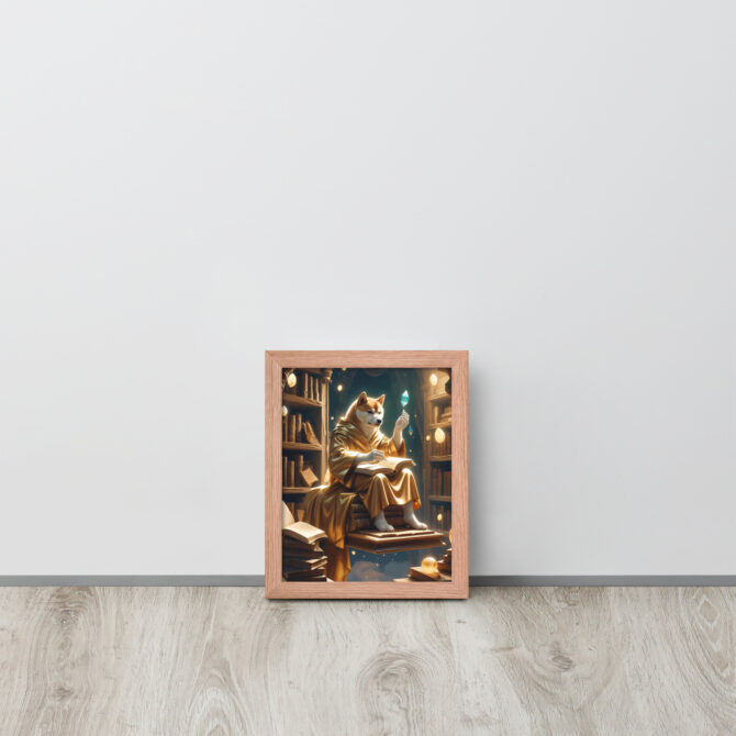 Enchanted Librarian Pet Portrait – Framed Magical Poster - Image 7