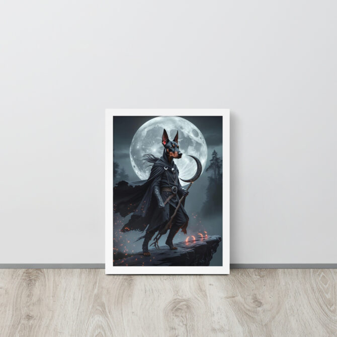 Lunar Shadow Mage – Custom Pet Portrait Poster (Framed) - Image 14