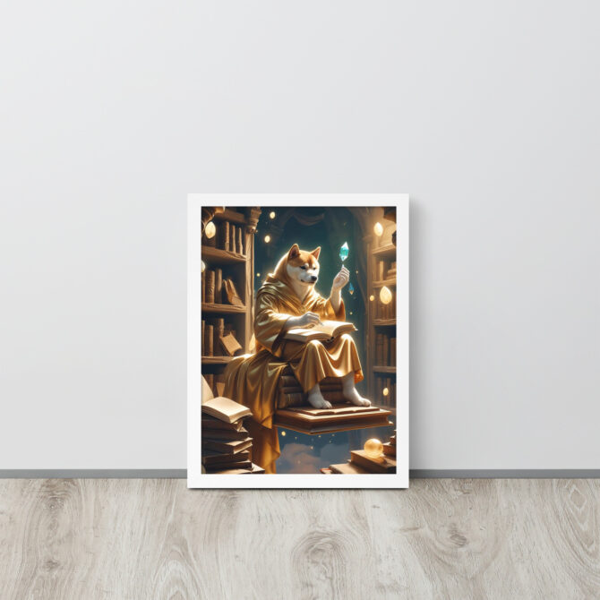 Enchanted Librarian Pet Portrait – Framed Magical Poster - Image 14