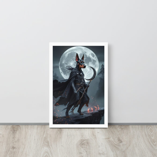 Lunar Shadow Mage – Custom Pet Portrait Poster (Framed) - Image 15