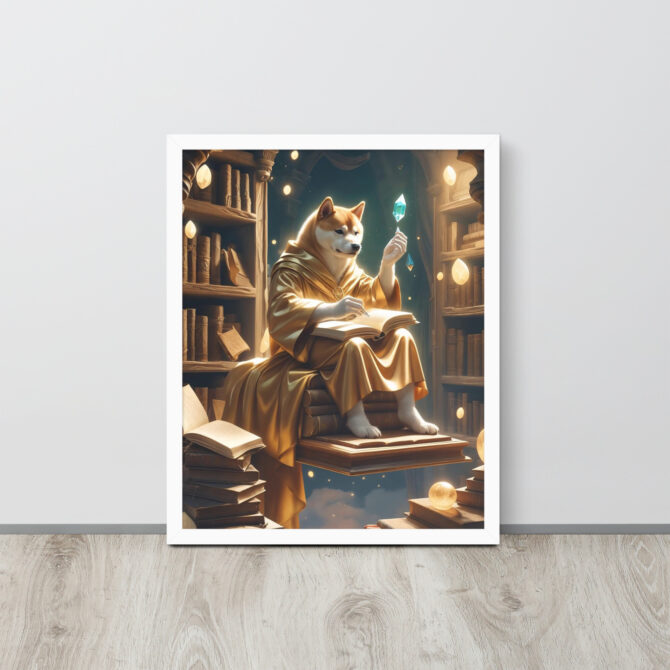 Enchanted Librarian Pet Portrait – Framed Magical Poster - Image 16