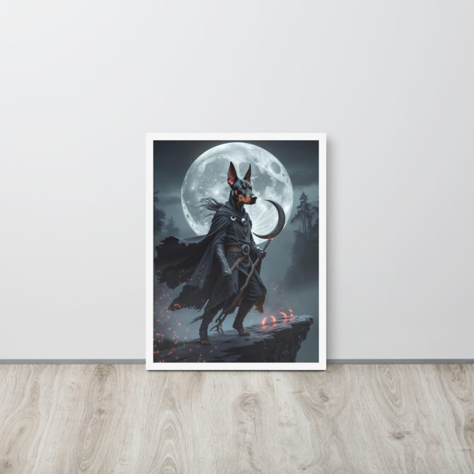 Lunar Shadow Mage – Custom Pet Portrait Poster (Framed) - Image 17