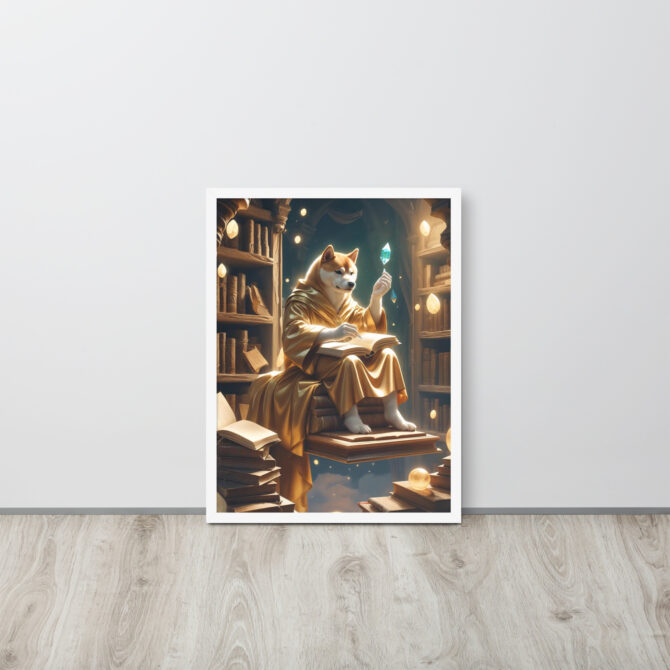 Enchanted Librarian Pet Portrait – Framed Magical Poster - Image 17