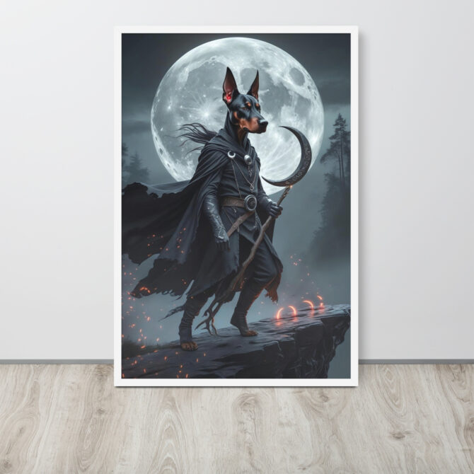 Lunar Shadow Mage – Custom Pet Portrait Poster (Framed) - Image 18