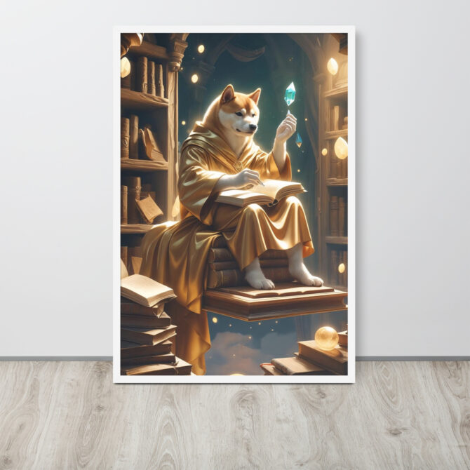 Enchanted Librarian Pet Portrait – Framed Magical Poster - Image 18