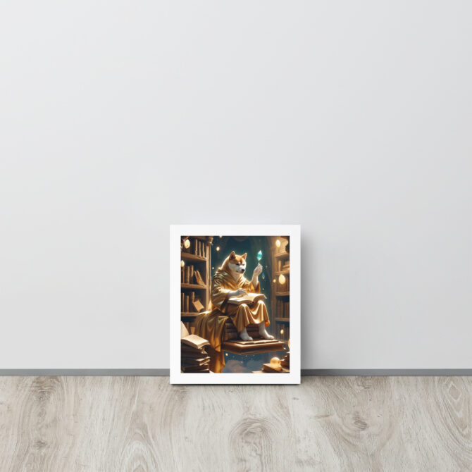 Enchanted Librarian Pet Portrait – Framed Magical Poster - Image 13
