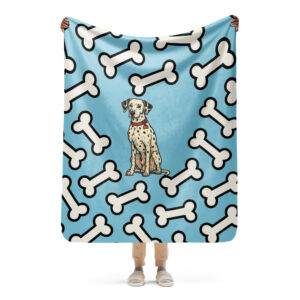 Custom Comic Dog Bone Blanket – Personalized Pet Art