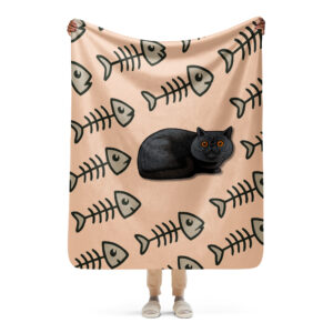 Fishbone Dance – Custom Pet Comic Blanket for Cats or Dogs