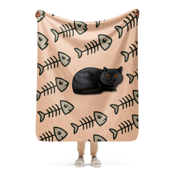 Fishbone Dance – Custom Pet Comic Blanket for Cats or Dogs