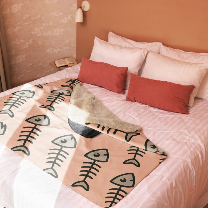 Fishbone Dance – Custom Pet Comic Blanket for Cats or Dogs - Image 3