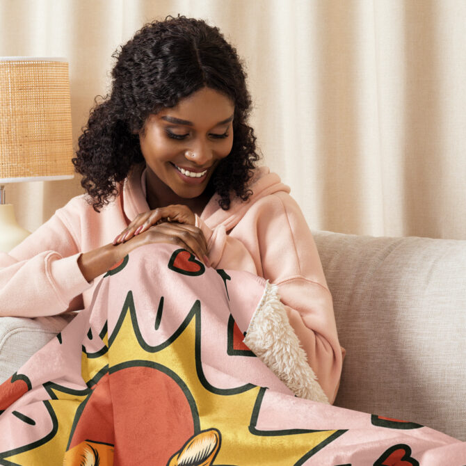Custom Comic Pet Blanket – Hearts & Stars Pop Art Design - Image 4