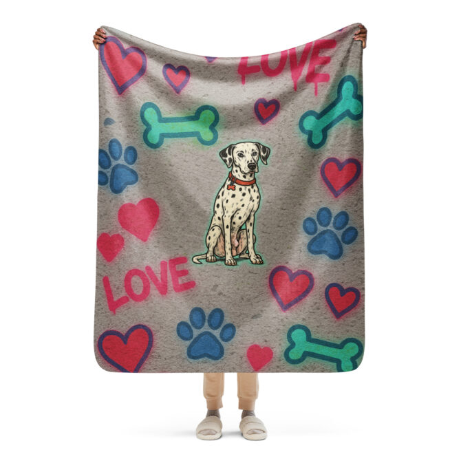 Custom Pet Graffiti Blanket – “Wall of Love” Comic Style