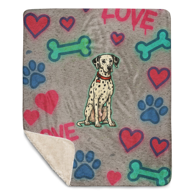Custom Pet Graffiti Blanket – “Wall of Love” Comic Style - Image 2