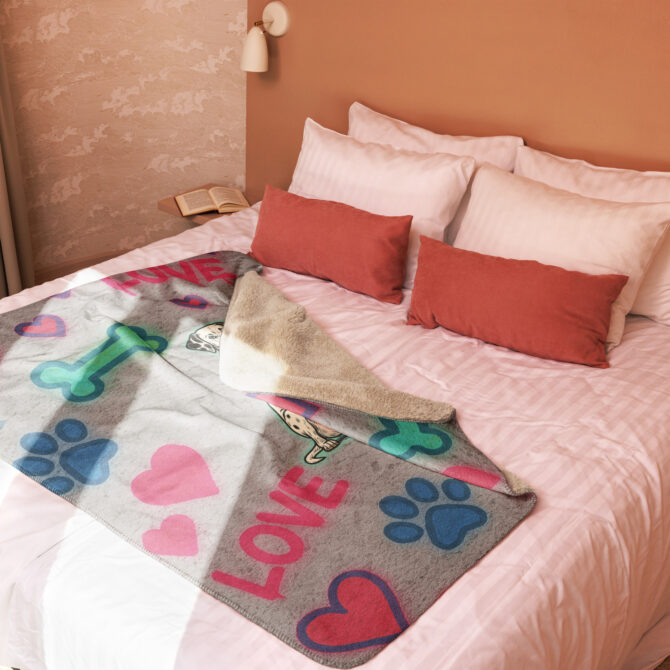 Custom Pet Graffiti Blanket – “Wall of Love” Comic Style - Image 3