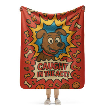 Custom Pet Comic Blanket – “Snack Thief” Design