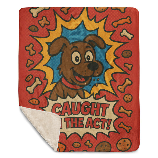 Custom Pet Comic Blanket – “Snack Thief” Design - Image 2