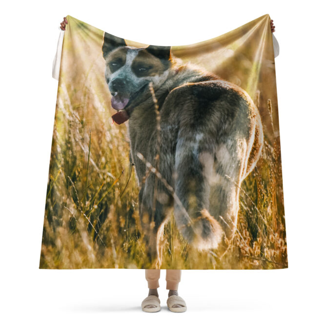 Custom Pet Portrait Blanket with Name – Ultra Soft Sherpa - Image 2