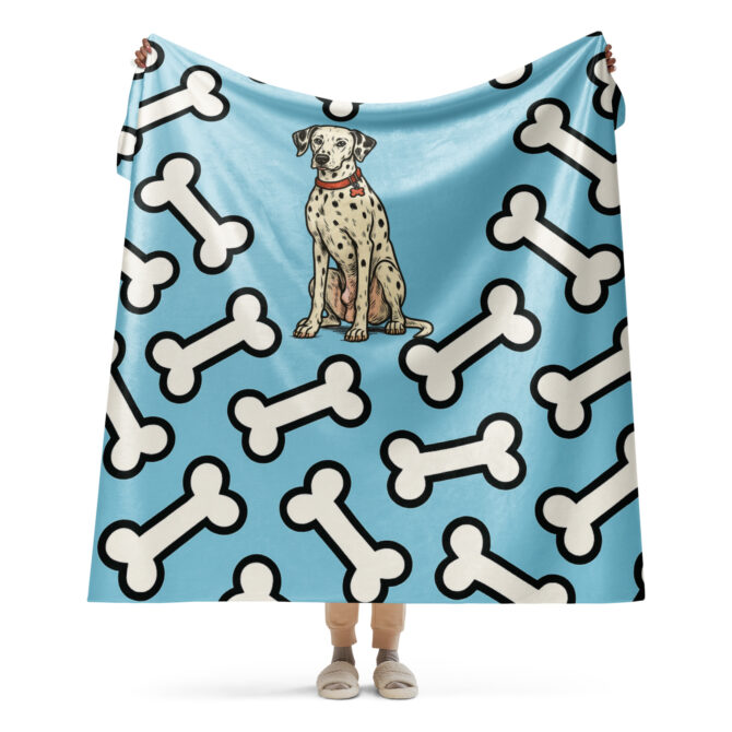 Custom Comic Dog Bone Blanket – Personalized Pet Art - Image 2