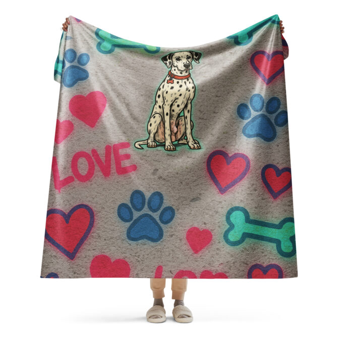 Custom Pet Graffiti Blanket – “Wall of Love” Comic Style - Image 5
