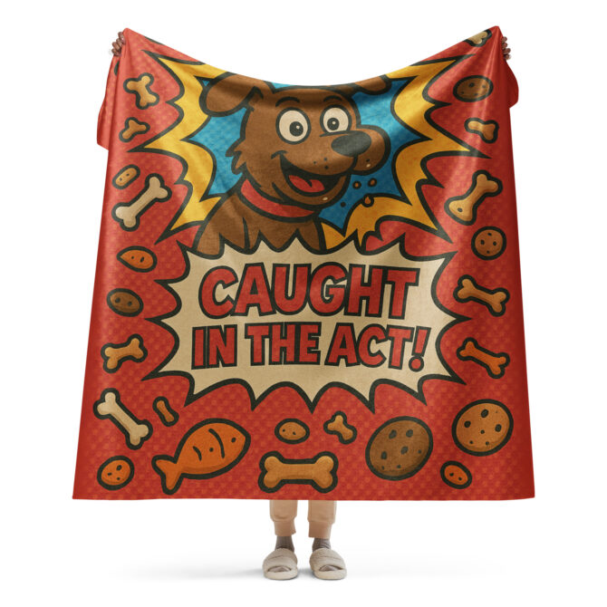 Custom Pet Comic Blanket – “Snack Thief” Design - Image 5