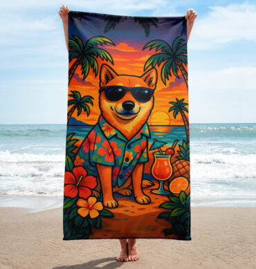 Tropicool Vibes Pet Beach Towel – Hawaiian Style