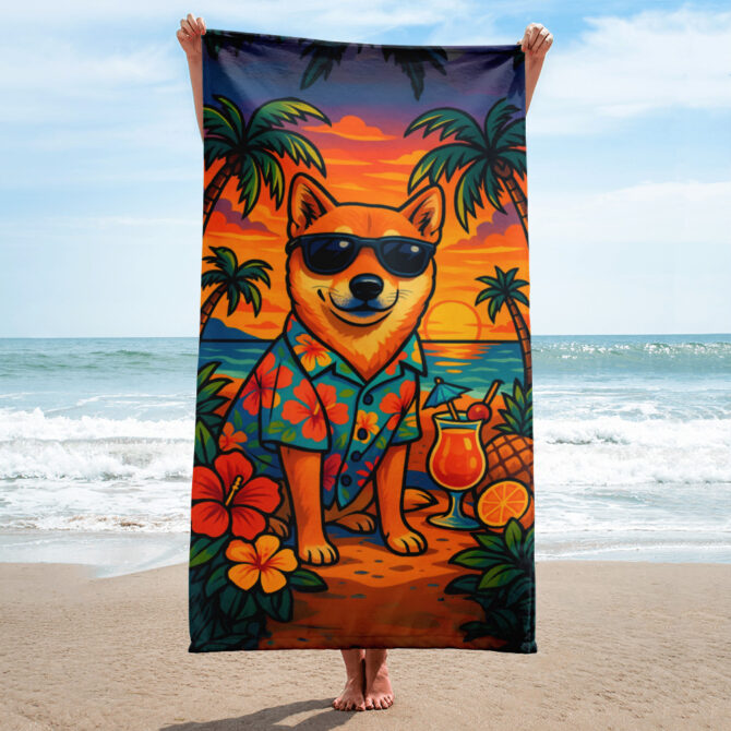 Tropicool Vibes Pet Beach Towel – Hawaiian Style