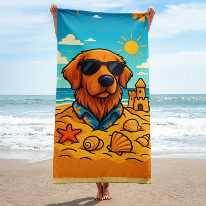 Sandy Paws & Salty Nose Custom Pet Beach Towel