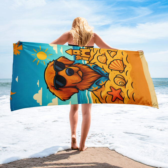 Sandy Paws & Salty Nose Custom Pet Beach Towel - Image 2